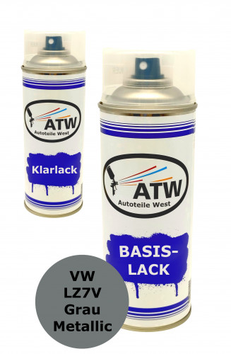 Autolack für VW LZ7V Grau Metallic+400ml Klarlack Set
